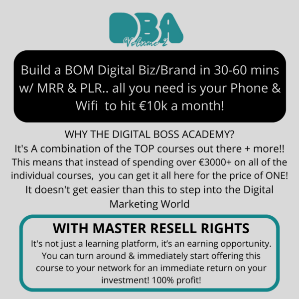 DBA Digital Boss Academy - Volume 1 & 2 - #1 PLR-Community - Image 3